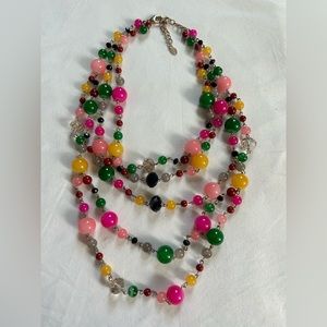 Aldo Multicolor Glass Bead Multi strand Necklace